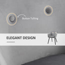 HOMCOM Modern Upholstered Fabric Bucket Seat Dining Armchairs Set of 2 Grey