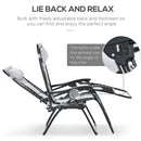 Outsunny Zero Gravity Lounger Folding Recliner Chair w/ Cup Holder Padded Pillow