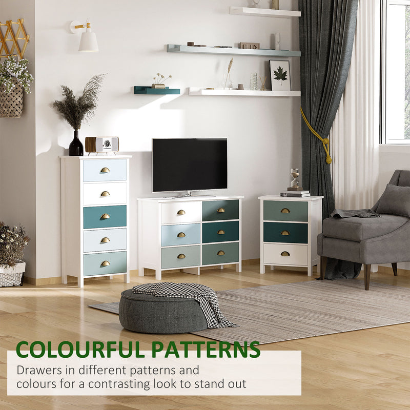 HOMCOM Chest of Drawers, 6 Drawer Storage Organizer Unit Bedroom Living Room