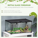 PawHut Glass Reptile Terrarium Habitats for Lizards, Frogs, Snake 50 x 30 x 25cm