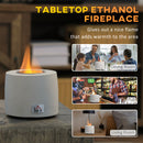 HOMCOM Tabletop Fire Pit, Indoor Fire Pit 12.5cm Table Top Fire Pit Bowl, Grey