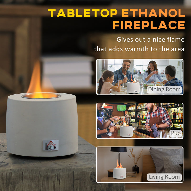 HOMCOM Tabletop Fire Pit, Indoor Fire Pit 12.5cm Table Top Fire Pit Bowl, Grey