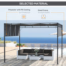 Outsunny 3(m) Steel Pergola Garden Gazebo w/ Retractable Canopy, Dark Grey