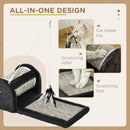 PawHut Cat Scratcher Sisal Scratching Pad Mat Kitten Toy w/Roller Feather Teaser