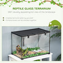 PawHut Glass Reptile Terrarium Habitats for Lizards, Frogs, Snake 50 x 30 x 35cm