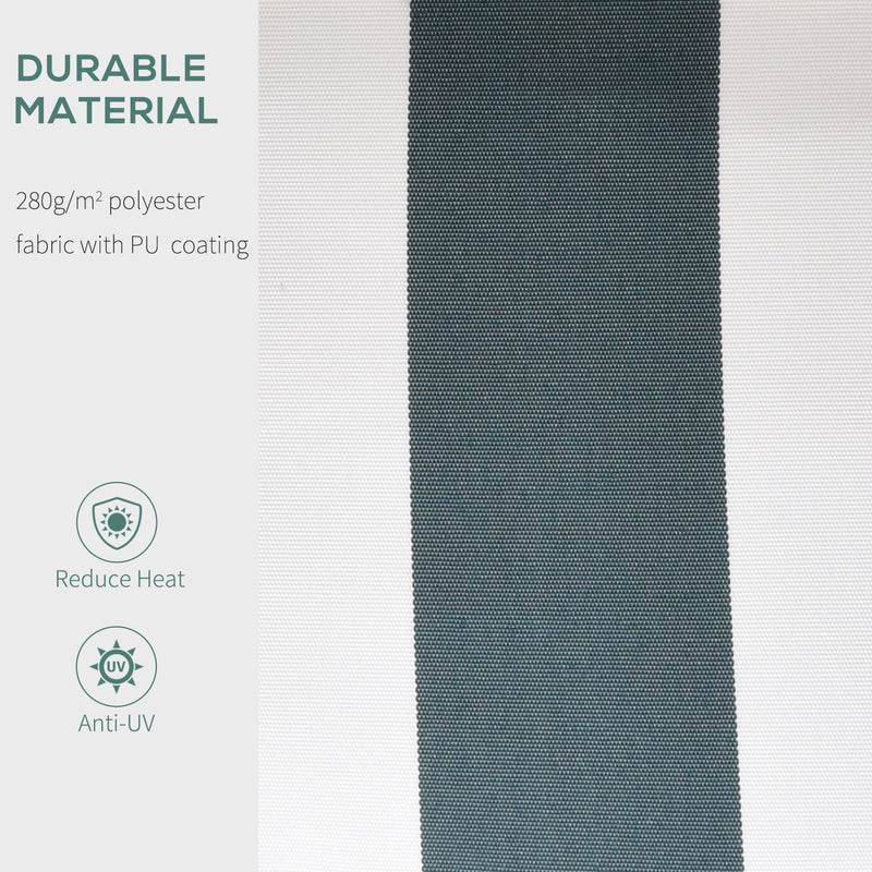 Outsunny Garden Sun Shade Canopy Retractable Awning, 2.5 x 2m, Green and White