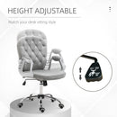 Vinsetto Office Chair Velour Diamond Tufted Padded Ergonomic 360° Swivel Grey