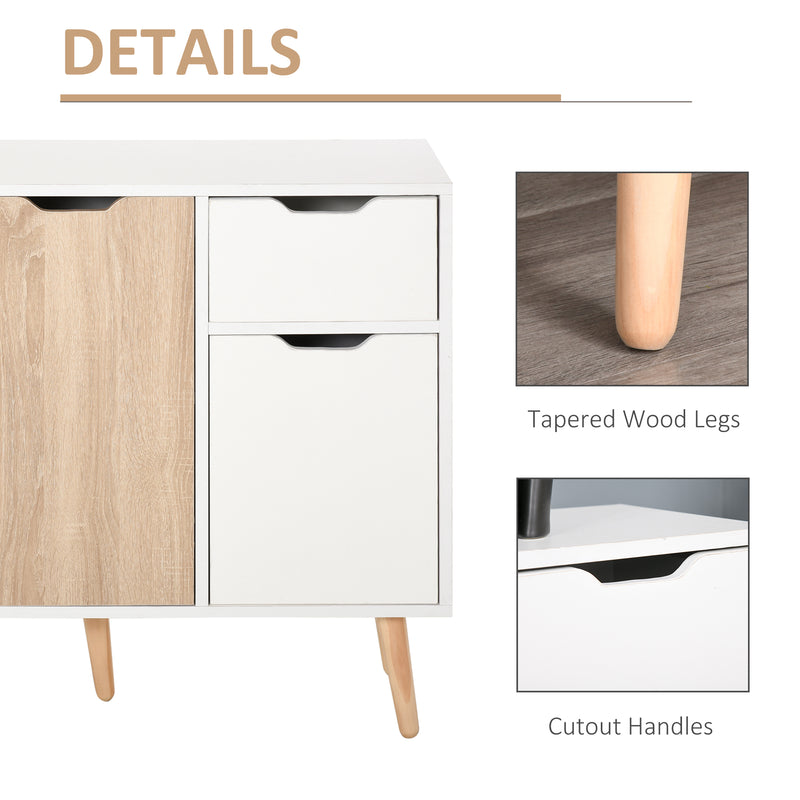 HOMCOM Storage Cabinet Floor Standing Sideboard with Drawer Kitchen, Living Room