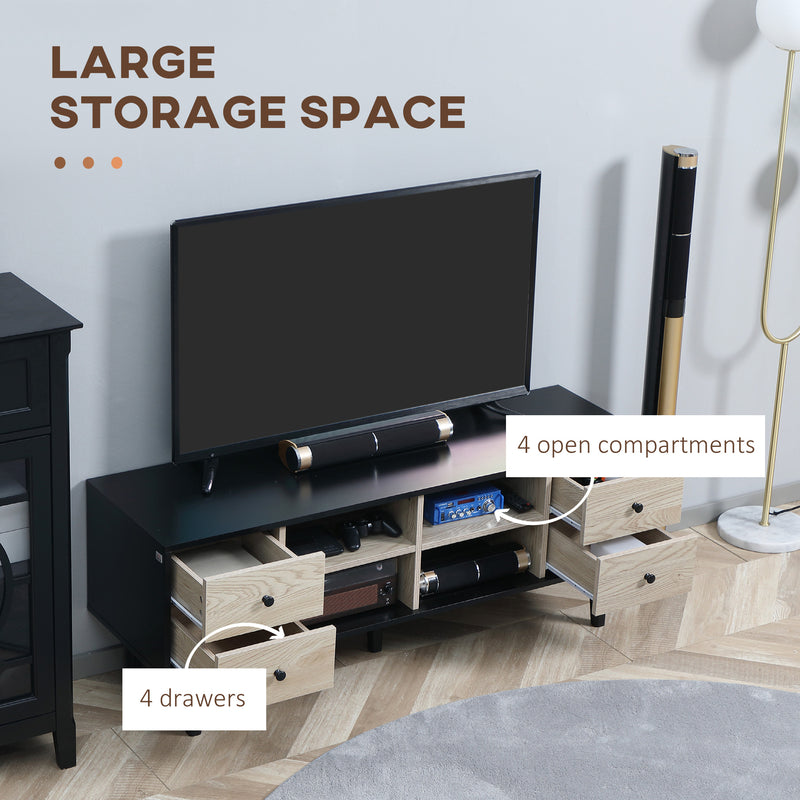 HOMCOM TV Unit Cabinet for TVs up to 60 Inches with Drawers Shelves, Grey