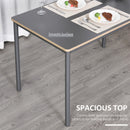 HOMCOM 120cm Minimalistic Dining Table Steel Frame Foot Pads Simple Style Grey