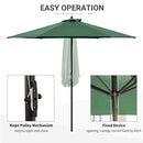 Outsunny 2.8m Patio Umbrella Parasol Outdoor Table Umbrella 6 Ribs Green