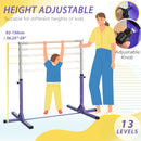 HOMCOM Adjustable Kids Gymnastics Bar Horizontal Training Steel Frame Purple