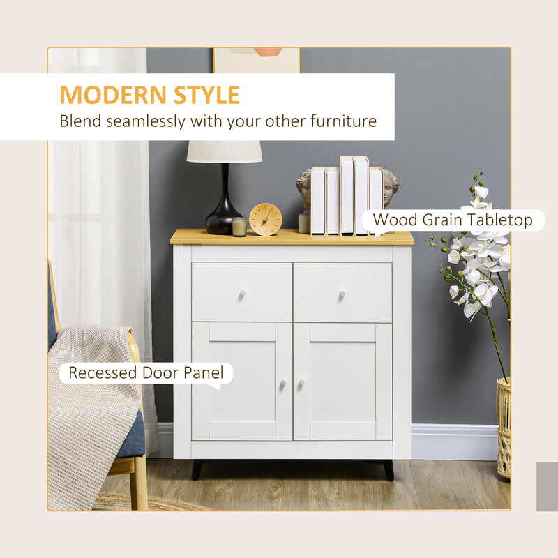 HOMCOM Sideboard Storage Cabinet Freestanding Kitchen Cupboard with Drawers