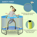 ZONEKIZ 55" Kids Trampoline with Enclosure Net for Toddler 1-6 Years Blue