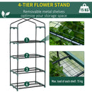 Outsunny Mini Greenhouse 4-Tier Portable Plant House Shed PE Cover, White
