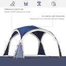 Outsunny Outdoor Gazebo Event Dome Shelter Party Tent For Garden Blue And Grey