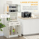 HOMCOM Kitchen Cupboard Storage Cabinet Adjustable Shelves, Countertop,White