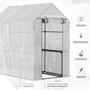 Outsunny Walk in Greenhouse w/Shelves Steeple Grow House 186x 120 x 190cm White