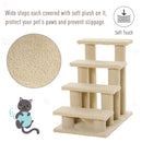PawHut Dog Steps for Bed 4 Step Pet Stairs for Sofa Dog Cat Climb Ladder Brown