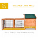 PawHut Wooden Rabbit Hutch Detachable Pet House with Openable Run & Roof