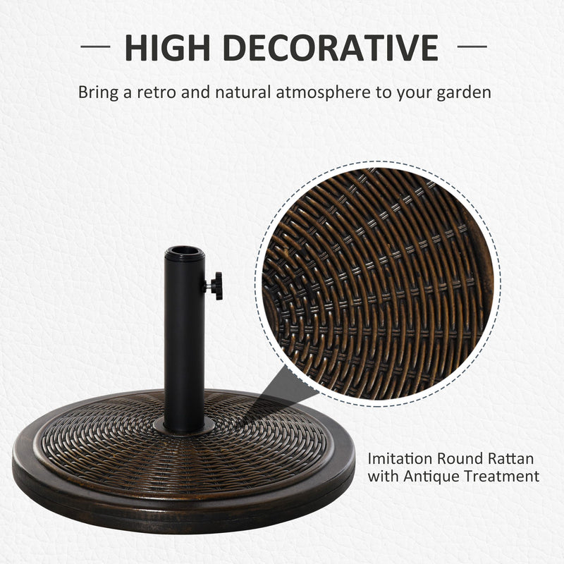 Outsunny Cantilever Offset Umbrella Base Cement Parasol Stand, Black