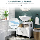 kleankin Bathroom Pedestal Under Sink Cabinet with Storage Shelves, Door, White