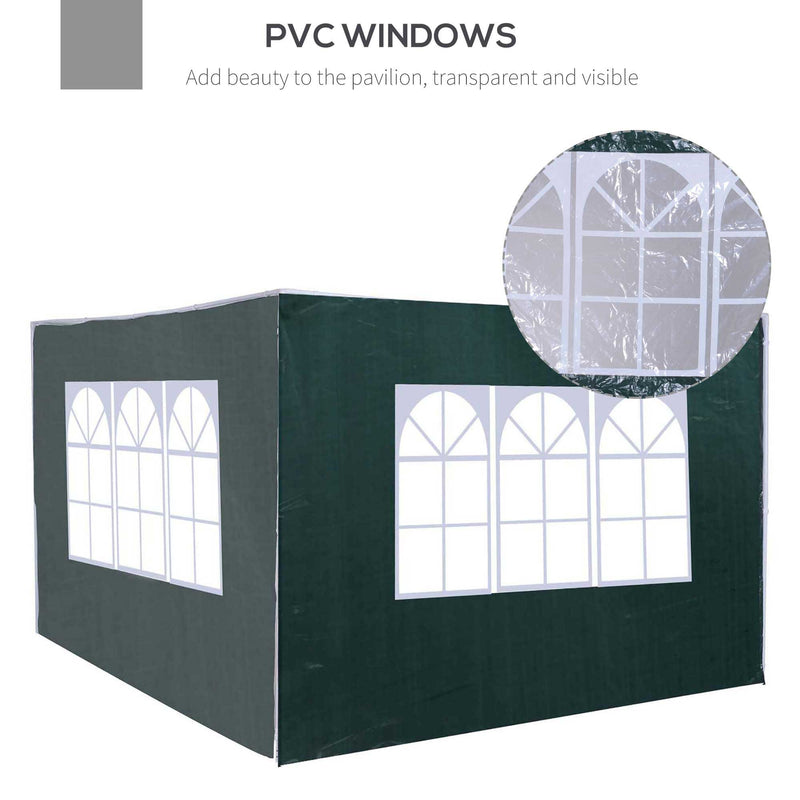 Outsunny Garden Gazebo Marquee Replacement Exchangeable Side Panel Green 3m