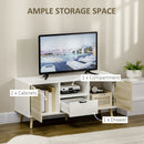 HOMCOM TV Cabinet Entertainment Centre w/ Storage Cabinet and Drawer, Natural