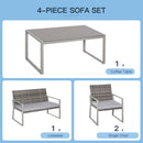 Outsunny 4PCS Outdoor Patio PE Rattan Wicker Sofa Chaise Lounge Furniture Set