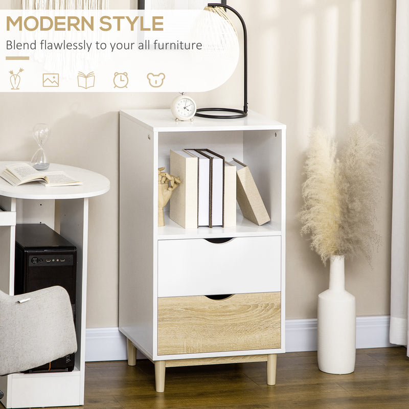 HOMCOM Modern Storage Cabinet with Drawers and Open Shelf, Bookshelf