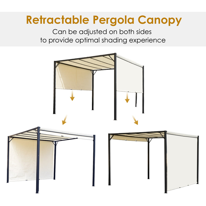 Outsunny 3 x 3m Pergola Metal Gazebo Outdoor Sun Shade Shelter Adjustable Canopy