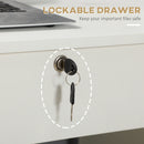 HOMCOM Computer Desk Writing Desk with Five Drawers for Home Office White