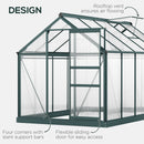 Outsunny 6x10ft Walk-In Polycarbonate Greenhouse Plant Grow Galvanized Aluminium