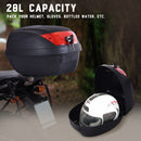 HOMCOM 28L Motorcycle Tail box Helmet Top Case Storage Trunk Carrier Mount Rack