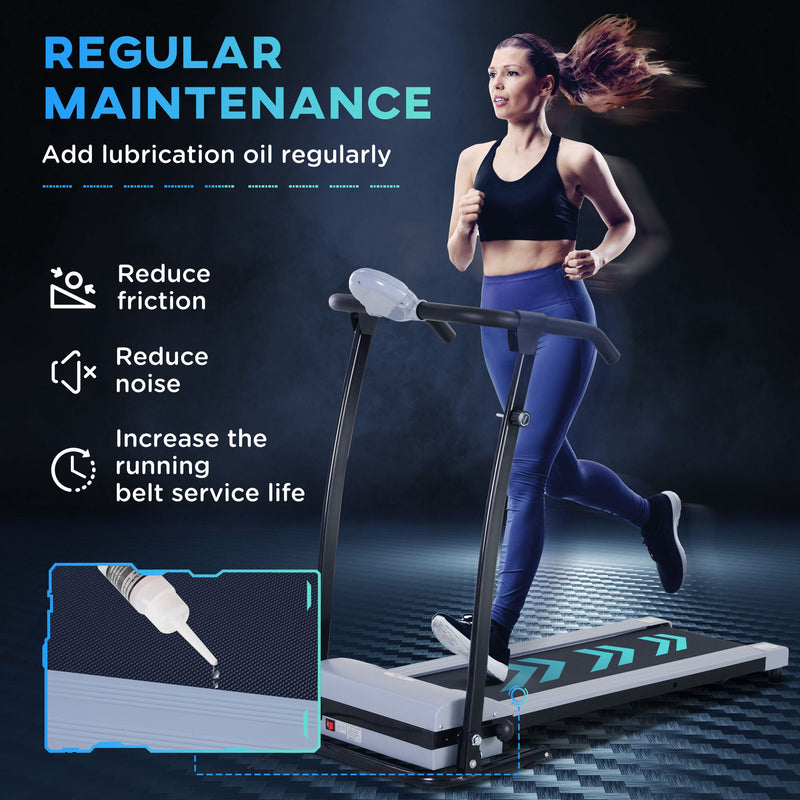 HOMCOM Foldable Walking Treadmill, Aerobic Exercise Machine w/ LED Display