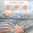 HOMCOM Flannel Fleece Blanket Double Size Glow in The Dark 203x152cm Galaxy Star