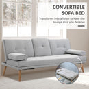 HOMCOM 3 Seater Sofa Bed Scandi Style Recliner Adjustable Back Middle Table