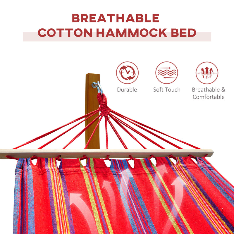 Outsunny Garden Outdoor Patio Wooden Frame Hammock Arc Stand Sun Swing Bed Seat