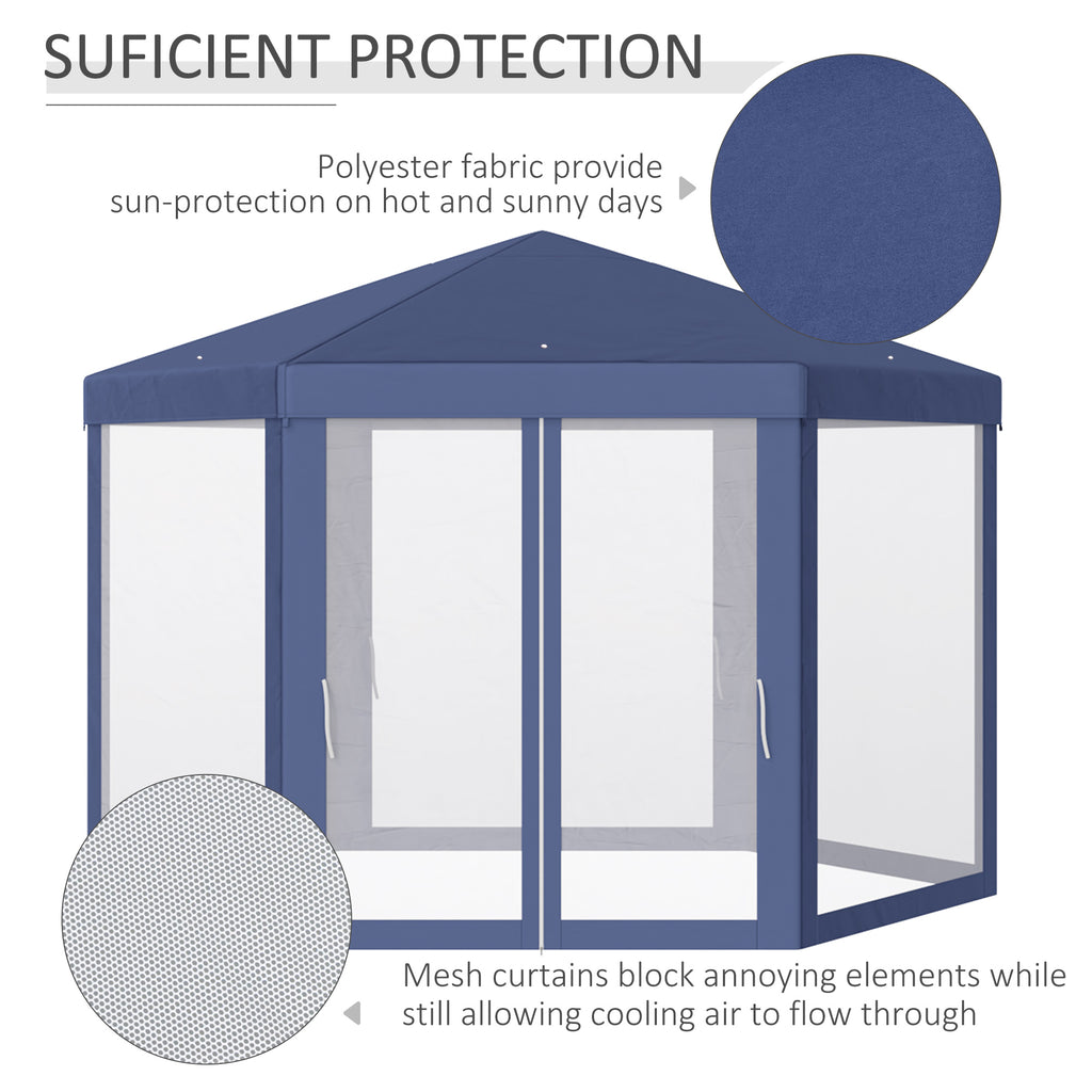Outsunny Garden Hexagonal Gazebo Patio Outdoor Canopy Patio Party Tent