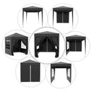 Outsunny 2mx2m Pop Up Gazebo Party Tent Canopy Marquee with Storage Bag Black