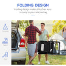 Outsunny Set of 2 Metal Portable Folding Recliner w/ Adjustable Backrest, Black