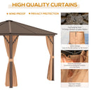 Outsunny 3x3(m) Hardtop Gazebo Outdoor Shelter w/ Steel Roof & Aluminium Frame