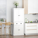 HOMCOM Freestanding Kitchen Storage Cabinet Drawers Cupboards Shelves White