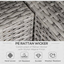 Outsunny Rattan Corner Sofa Garden Rattan Furniture Single Sofa Chair Light Grey