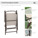 Outsunny 6PC Garden Dining Set Outdoor Furniture Folding Chairs Table Parasol