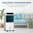 HOMCOM Mobile Air Cooler, Evaporative Ice Cooling Fan Humidifier Unit