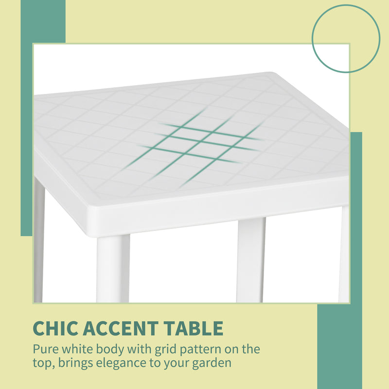 Outsunny Patio End Table - White