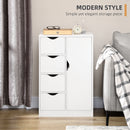 HOMCOM Freestanding Bathroom Cabinet with 4 Drawers and Door Cupboard White