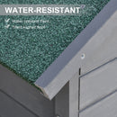 Outsunny Wood Garden Storage Shed Tool Cabinet w/ Felt Roof, 189x82x49cm, Grey