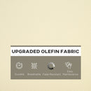 Outsunny Outdoor Seat and Back Cushion Set, Deep Seating Chair Cushion, Beige